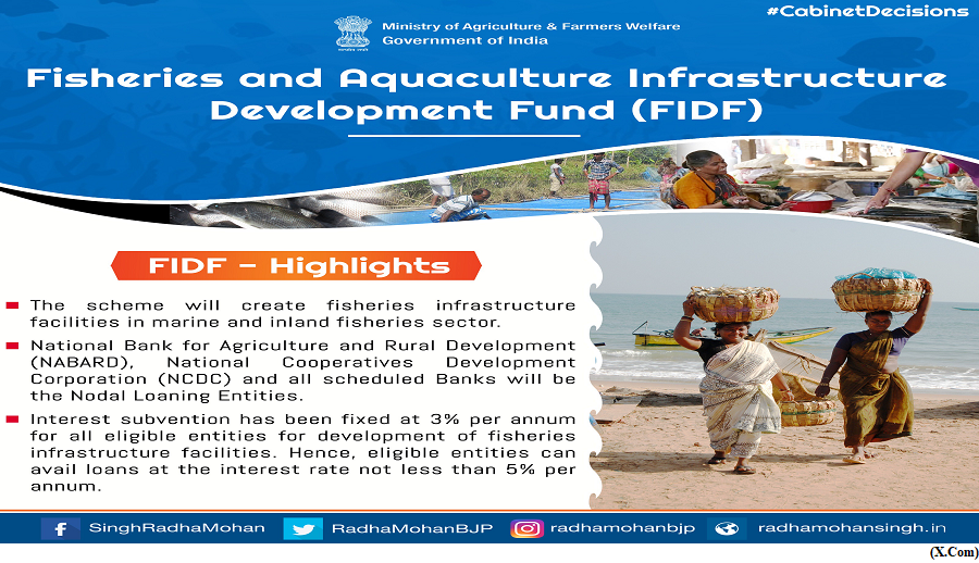 Cabinet approves extension of Fisheries and Aquaculture Infrastructure Development Fund (FIDF) (GS Paper 3, Economy)